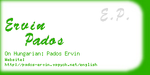 ervin pados business card